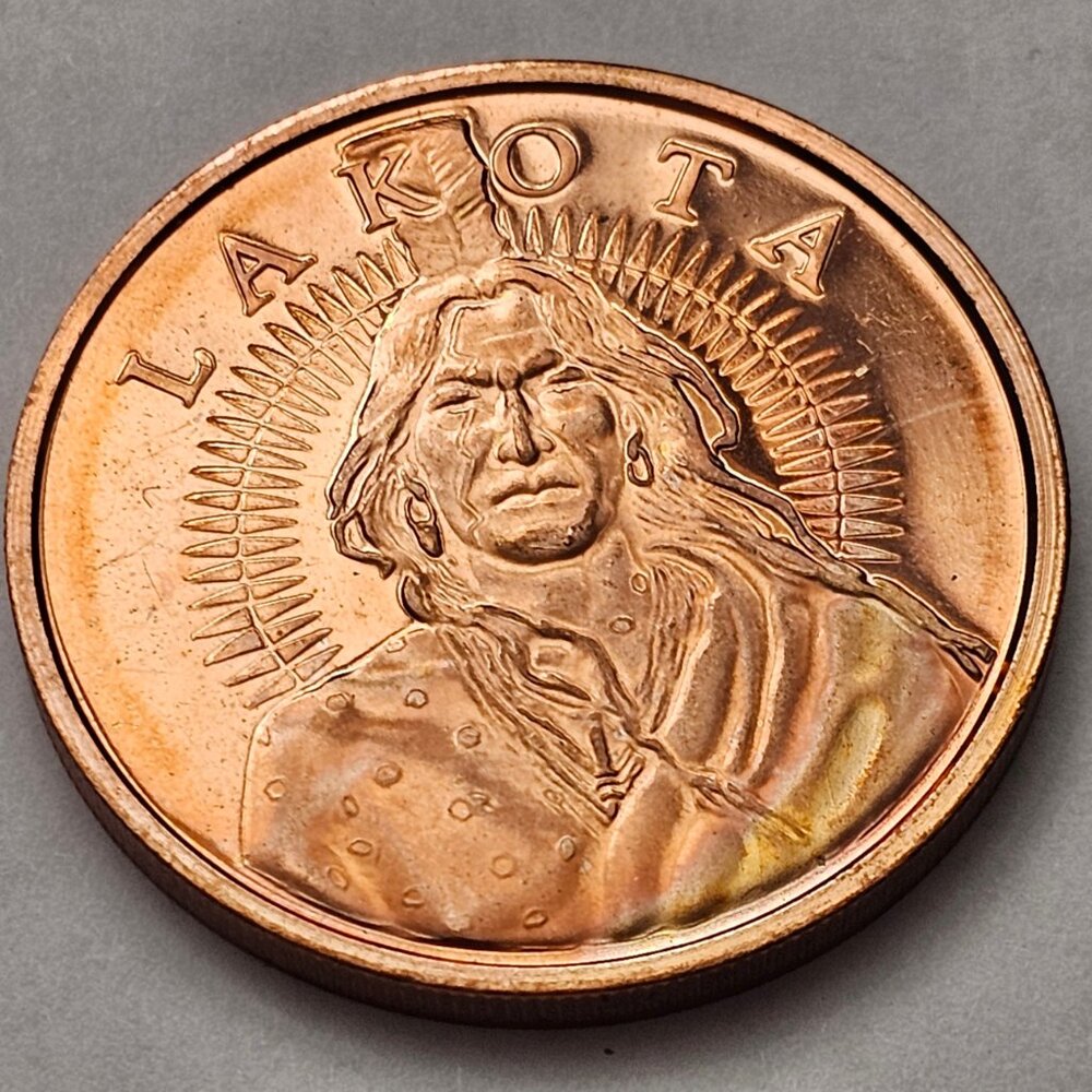 Lakota Sioux - Crazy Horse - 2010 - 1oz .999 BU copper round
